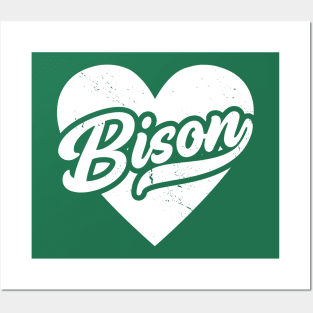 Vintage Bison School Spirit // High School Football Mascot // Go Bison Posters and Art